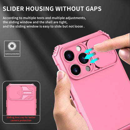 Husa Defender cu Stand pentru iPhone 13 Pro Max, Roz, Suport reglabil, Antisoc, Protectie glisanta pentru camera, Flippy-6