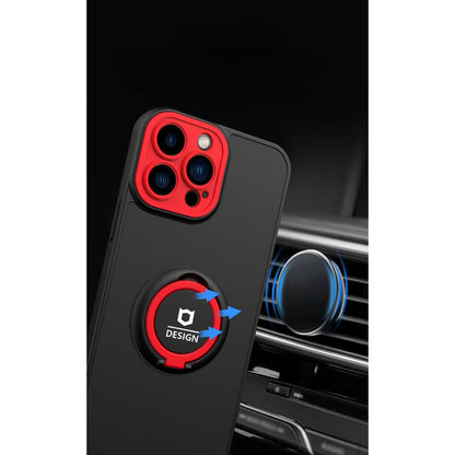 Husa de protectie Eagle eye pentru Apple iPhone 12, Rezistenta la socuri, Protectie camera, Cu inel de prindere magnetic rosu, Flippy, Negru-4