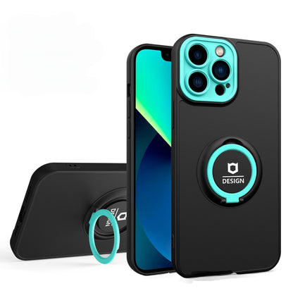 Husa Eagle Eye cu Stand pentru Apple iPhone 13 Pro (6.1) Negru/Turcoaz, Suport Auto Magnetic, Protectie Antisoc, Flippy-1