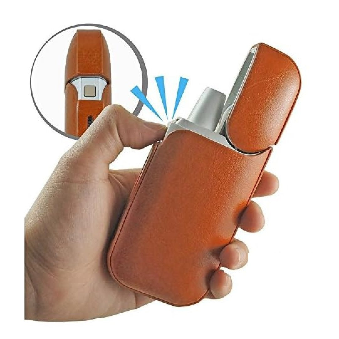 Husa Flippy pentru IQOS 2.4 Plus, Capac de Protectie, Anti Soc si Zgarieturi, din Piele Ecologica, 43 g, 12 x 6 x 2.5 cm, Portocaliu-6