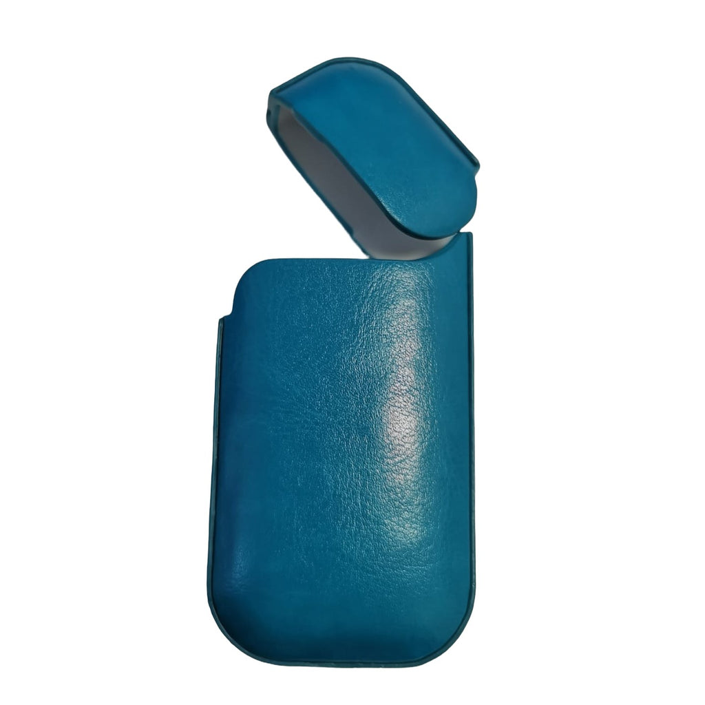 Husa Flippy pentru IQOS 2.4 Plus, Capac de Protectie, Anti Soc si Zgarieturi, din Piele Ecologica, 43 g, 12 x 6 x 2.5 cm, Turcoaz-2