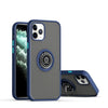 Husa Anti Fall Metal Bracket pentru Apple iPhone 13 Pro, Rezistenta la socuri, Margini colorate, Cu inel de prindere magnetic, Flippy, Albastru-0