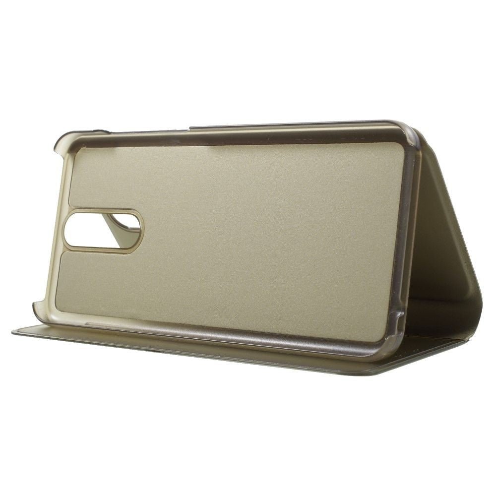 Husa Tip Carte, Flippy, Compatibila cu Huawei Mate 10 Lite, Flip Cover Oglinda, Auriu-3