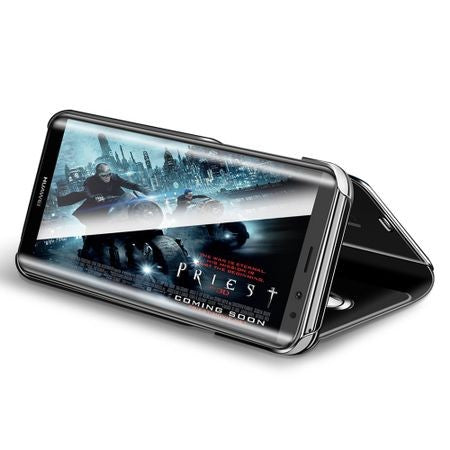 Husa Tip Carte, Flippy, Compatibila cu Huawei Mate 10 Lite, Flip Cover Oglinda, Negru-3