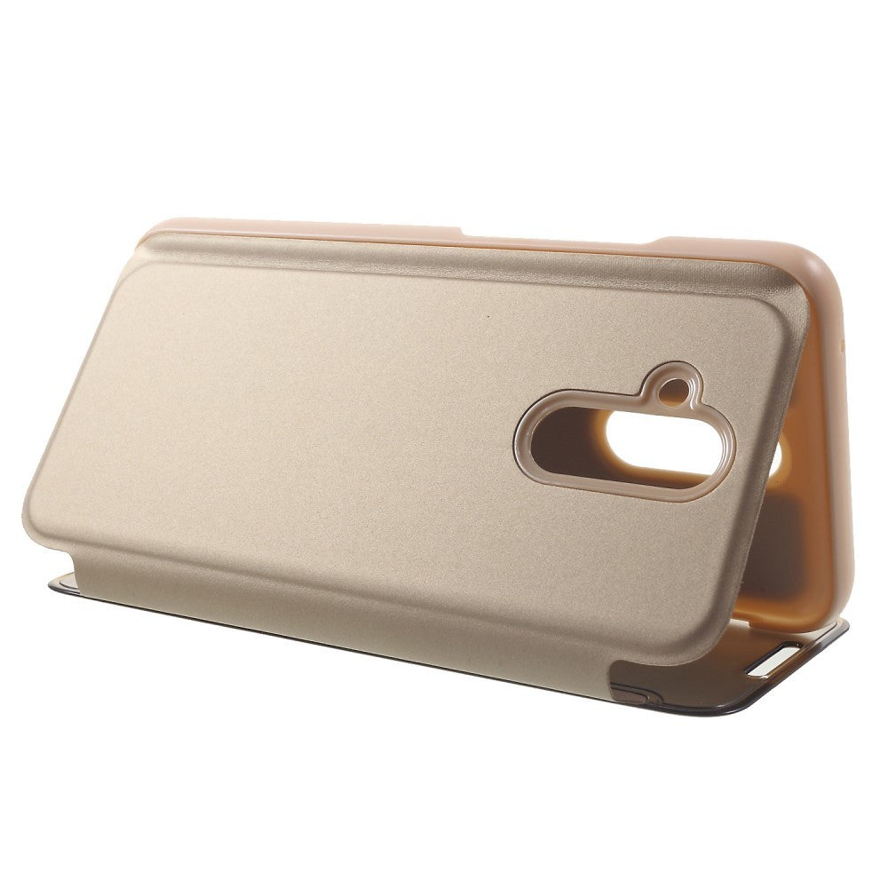 Husa Huawei Mate 20 Lite Flip Cover Oglinda Auriu-3
