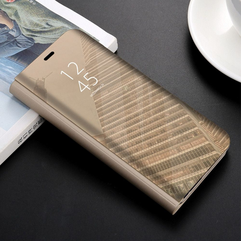 Husa Huawei P20 Lite Flip Cover Oglinda Auriu-2