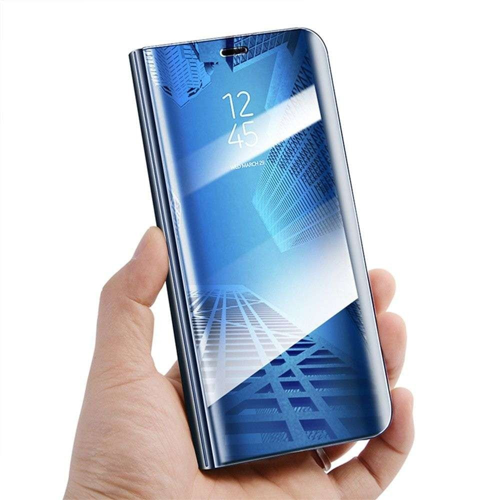Husa Huawei Y5P 2020 Flip Cover Oglinda Albastru-1