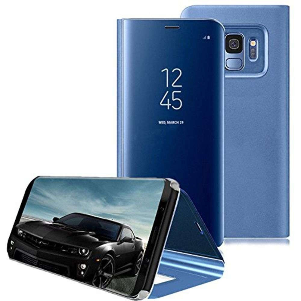Husa Huawei Y5P 2020 Flip Cover Oglinda Albastru-4