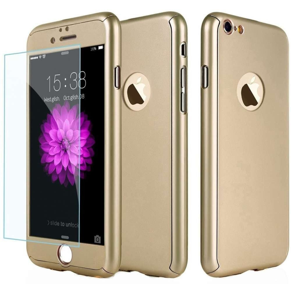 Husa Huawei Y7 2019 Full Cover 360 Auriu + Folie de protectie-1