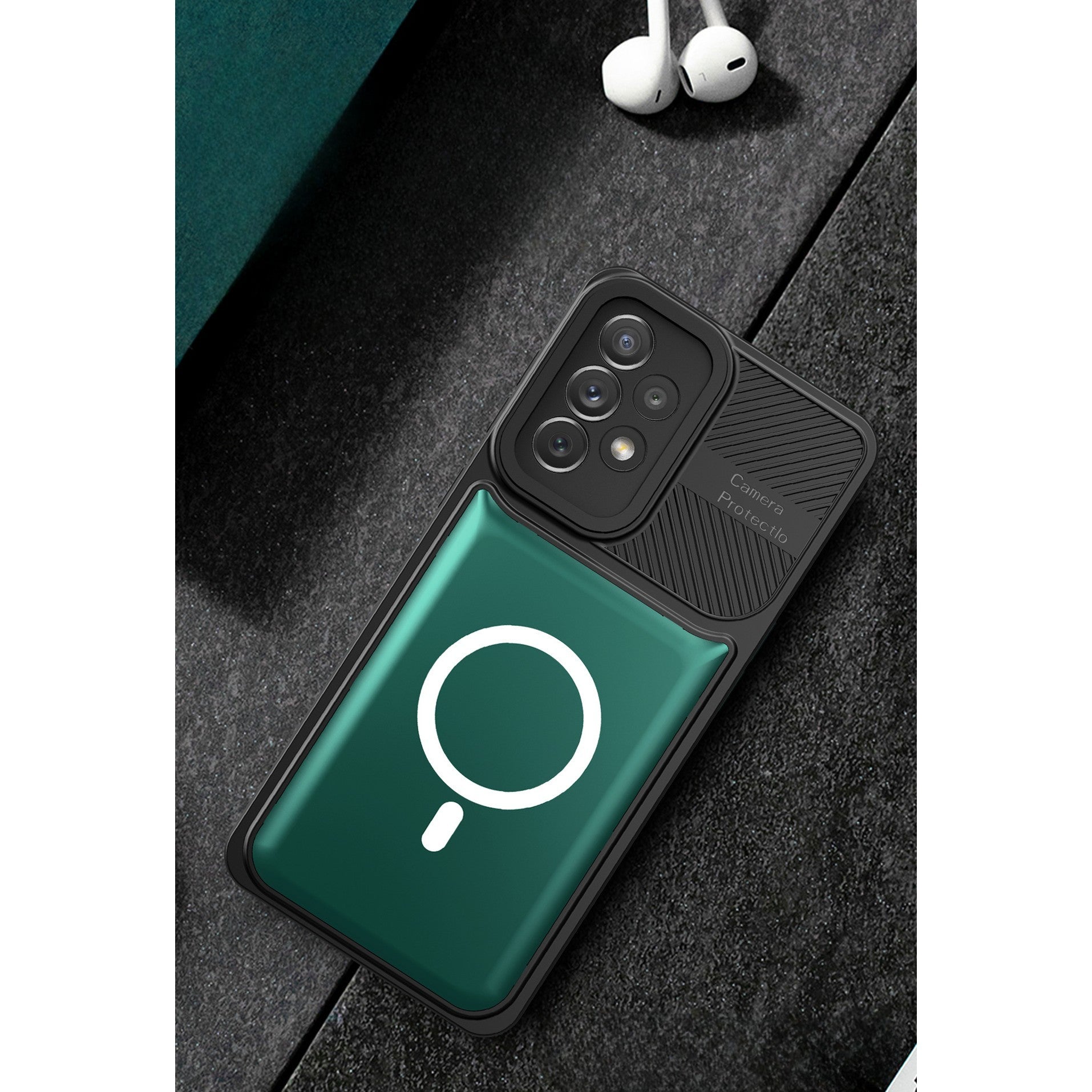 Husa Urban Armor pentru Samsung S23 Plus Verde inchis, Suport Auto Magnetic, Protectie Antisoc, Flippy-2
