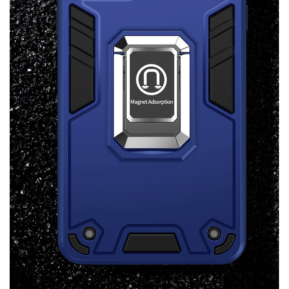 Husa Iron Warriors pentru iPhone 14 Pro, Flippy,  Hybrid Ring Holder Kickstand, Albastru inchis-4