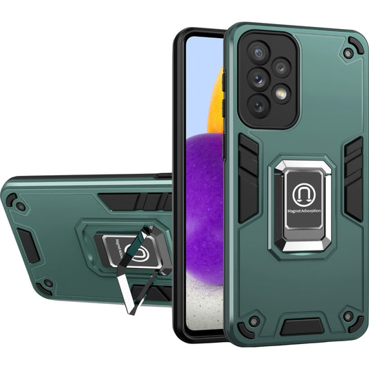 Husa Iron Warriors pentru iPhone 11, Flippy,  Hybrid Ring Holder Kickstand, Verde inchis-0
