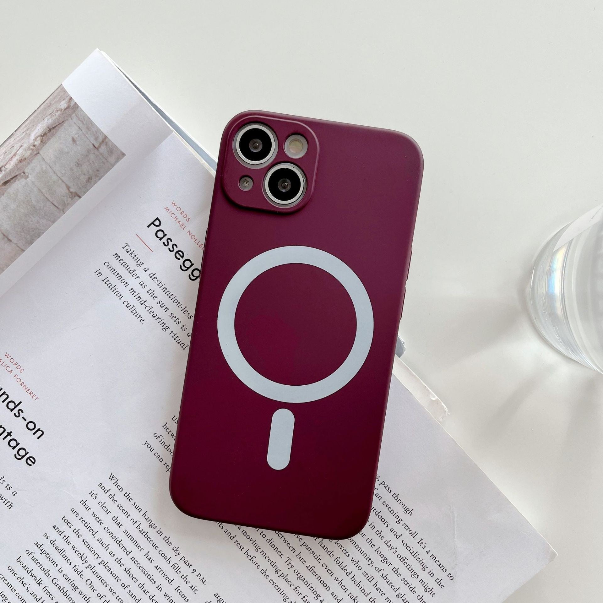 Husa MagSafe pentru Apple iPhone 11, Silicon, Protectie pentru camera, Magnetica, Incarcare Wireless,  Flippy, Visiniu-1