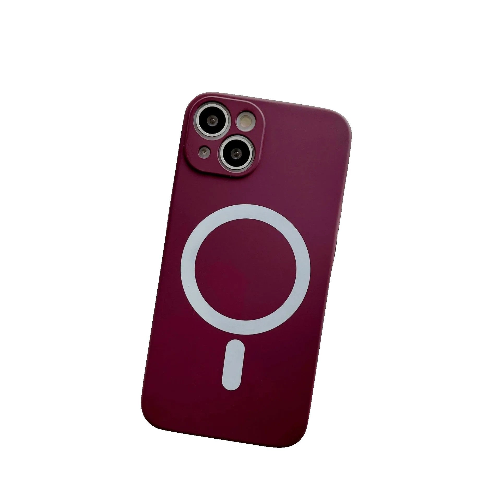 Husa MagSafe pentru Apple iPhone 12, Silicon, Protectie pentru camera, Magnetica, Incarcare Wireless,  Flippy, Visiniu-2