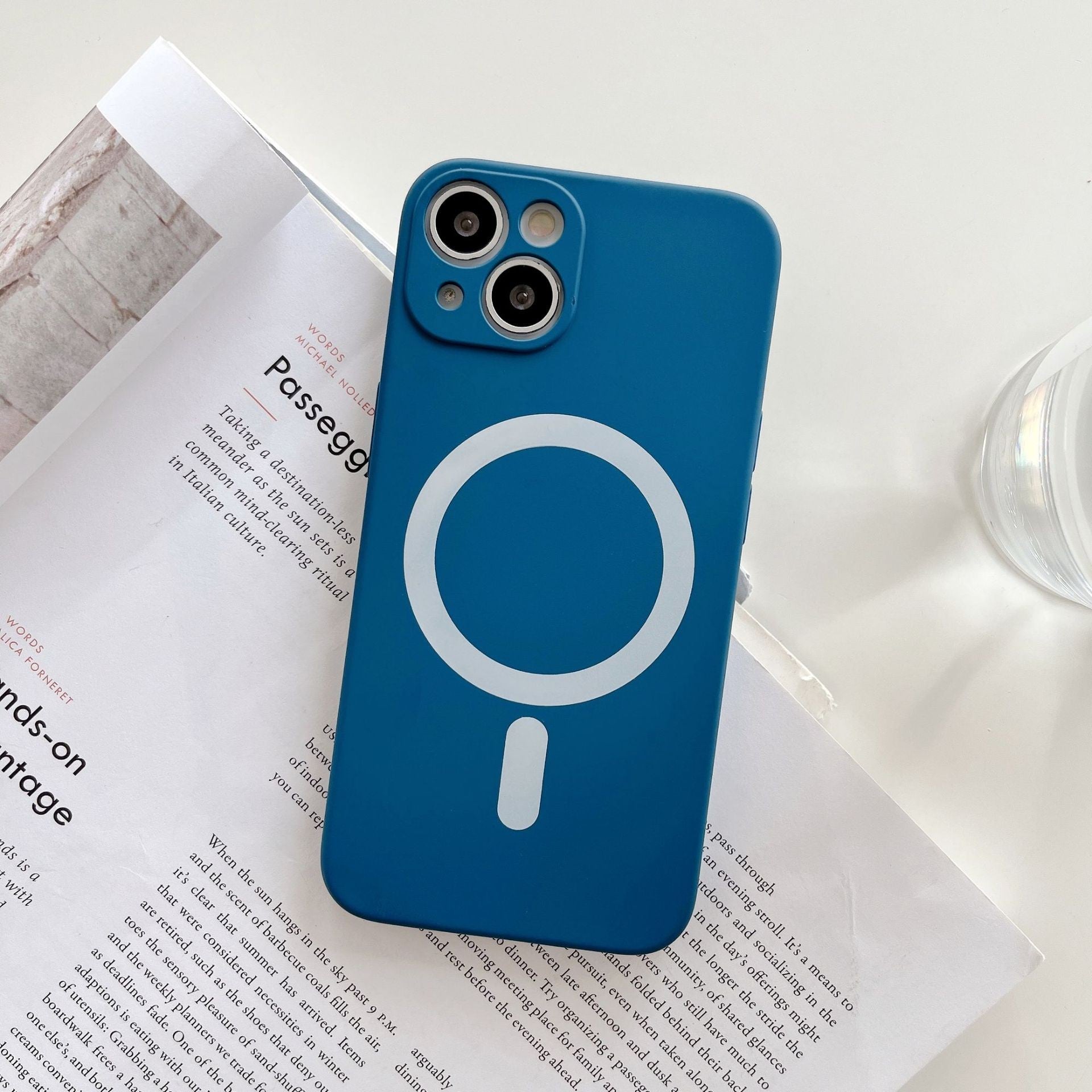 Husa MagSafe pentru Apple iPhone 11, Silicon, Protectie pentru camera, Magnetica, Incarcare Wireless,  Flippy, Albastru-2