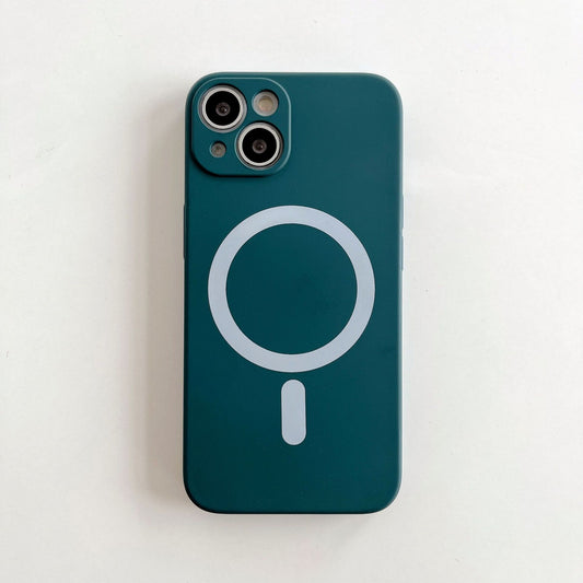 Husa MagSafe pentru Apple iPhone 14 Pro Max, Silicon, Protectie pentru camera, Magnetica, Incarcare Wireless,  Flippy, Verde-1