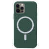 Husa MagSafe liquid large hole magnetic shell pentru Apple iPhone 12/ 12 Pro, Full Cover, Liquid Silicone, Magnetica, Incarcare Wireless, Flippy, Verde-0