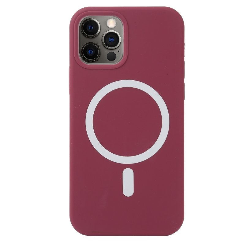 Husa MagSafe liquid large hole magnetic shell pentru Apple iPhone 13 Pro, Full Cover, Liquid Silicone, Magnetica, Incarcare Wireless, Flippy, Mov-0