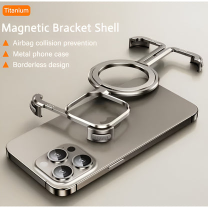 Husa MagSafe Metalica Compatibila cu iPhone 15 Pro, Flippy, Clear Case, Aliaj de Aluminiu, cu Magnet, fara Rama, Antisoc, Antizgariere, Incarcare Wireless, Gri Metalizat-6