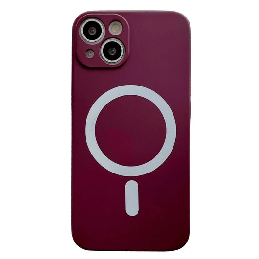 Husa MagSafe pentru Apple iPhone 12 Pro, Silicon, Protectie pentru camera, Magnetica, Incarcare Wireless,  Flippy, Visiniu-0