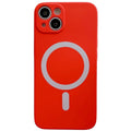 Husa MagSafe pentru Apple iPhone 12, Silicon, Protectie pentru camera, Magnetica, Incarcare Wireless,  Flippy, Rosu-0