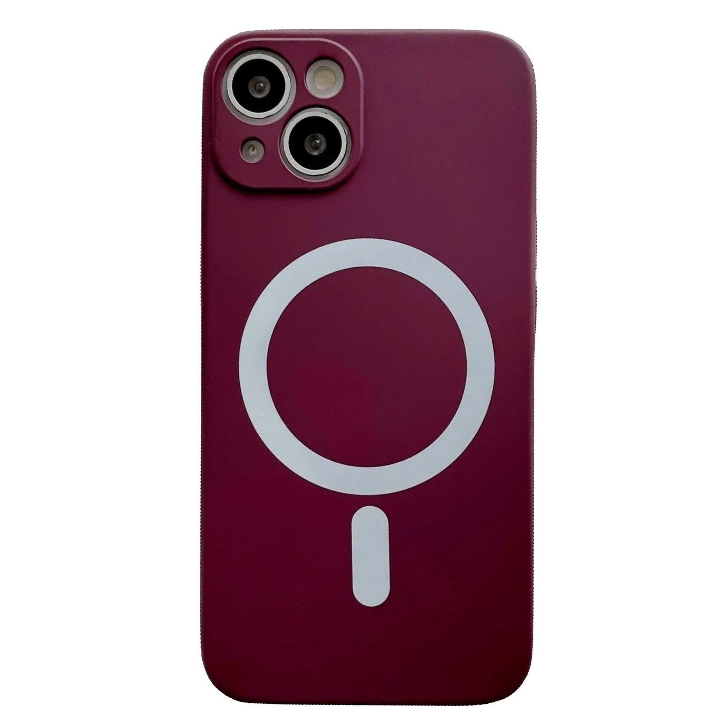 Husa MagSafe pentru Apple iPhone 13, Silicon, Protectie pentru camera, Magnetica, Incarcare Wireless,  Flippy, Visiniu-0
