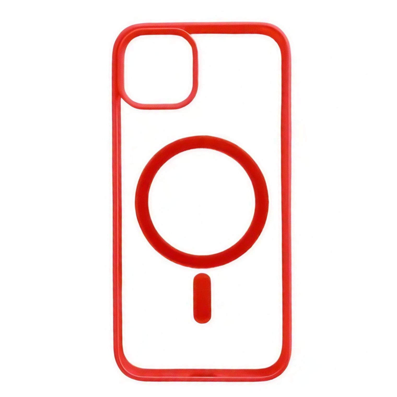 Husa MagSafe pentru Apple iPhone 14, Full Cover, Frosted Acrylic Color Big Hole, Magnetica, Incarcare Wireless, Flippy, Rosu-0