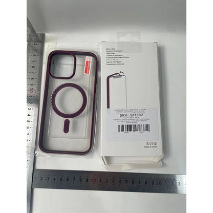 Husa MagSafe pentru Apple iPhone 14 Pro Max, Full Cover, Frosted Acrylic Color Big Hole, Magnetica, Incarcare Wireless, Flippy, Mov-2