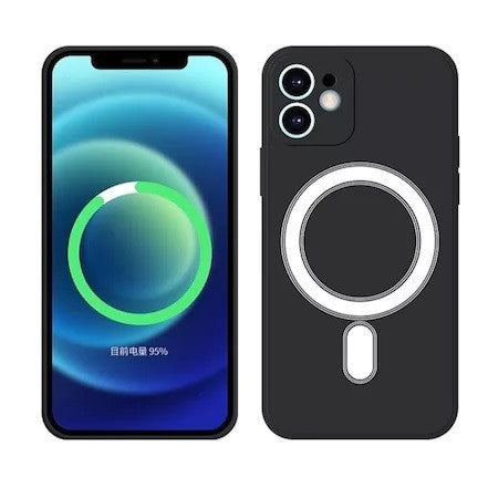 Husa MagSafe pentru Apple iPhone 14 Pro Max, Silicon, Protectie pentru camera, Magnetica, Incarcare Wireless,  Flippy, Negru-3
