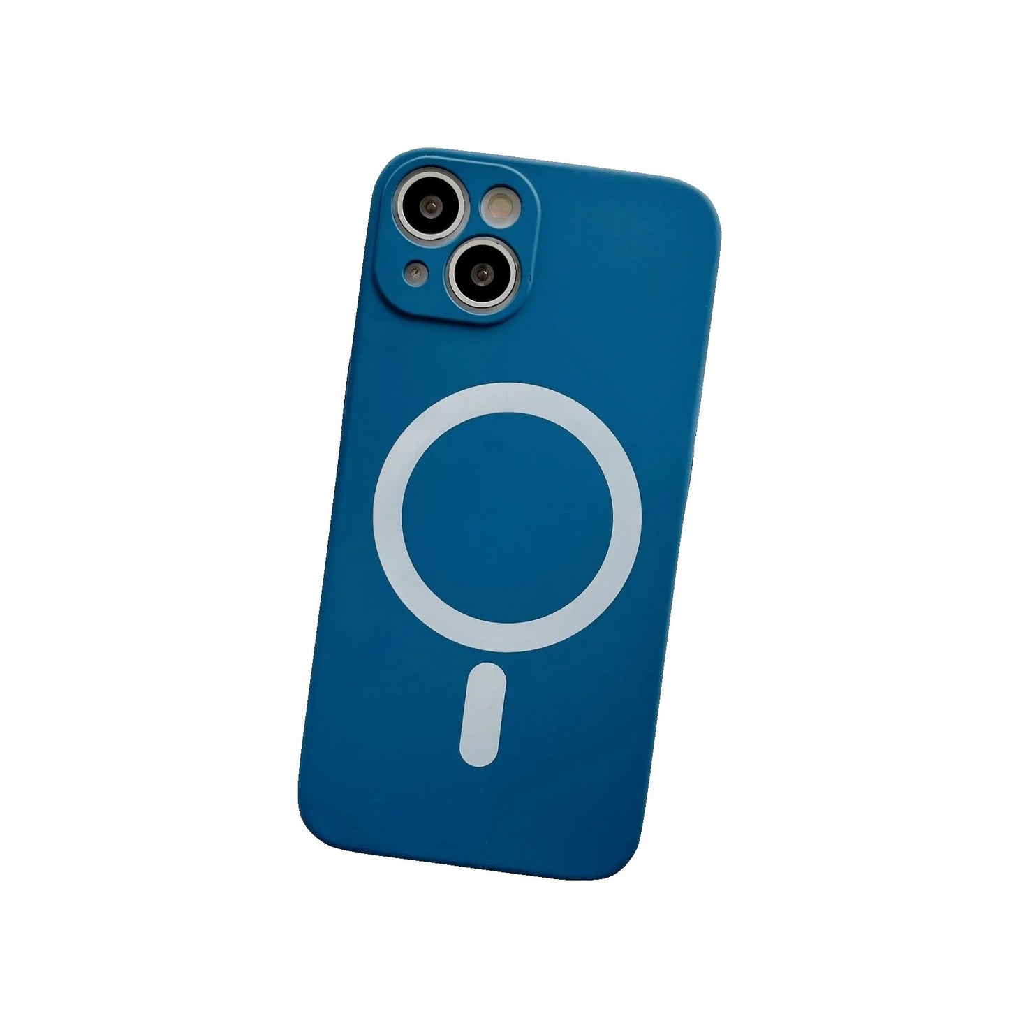 Husa MagSafe pentru Apple iPhone 14 Pro Max, Silicon, Protectie pentru camera, Magnetica, Incarcare Wireless,  Flippy, Albastru-2