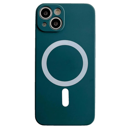 Husa MagSafe pentru Apple iPhone 14 Pro, Silicon, Protectie pentru camera, Magnetica, Incarcare Wireless,  Flippy, Verde-0