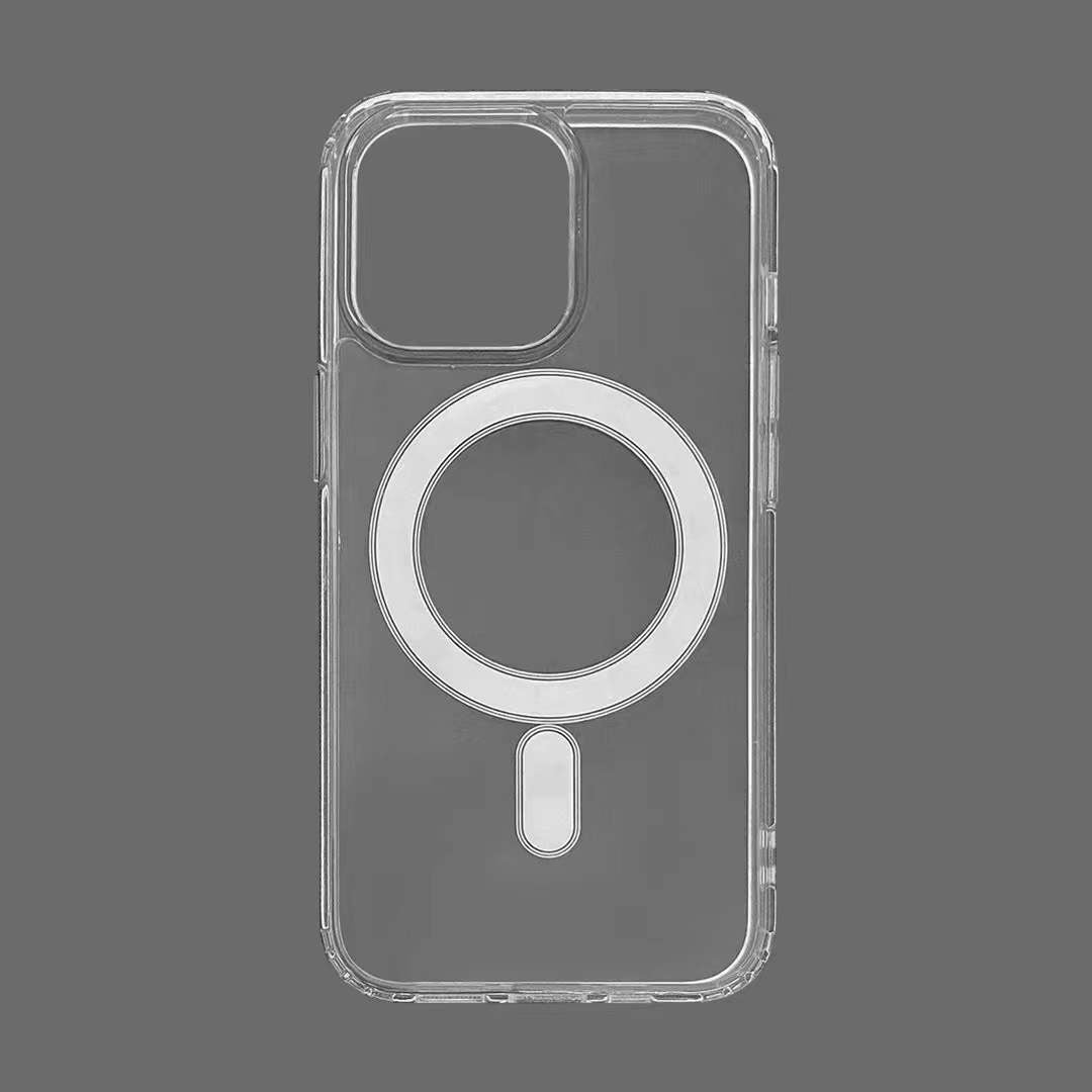 Husa MagSafe Silicone Acryl pentru iPhone 14 Pro, Flippy, ambalaj Blister Transparenta-1