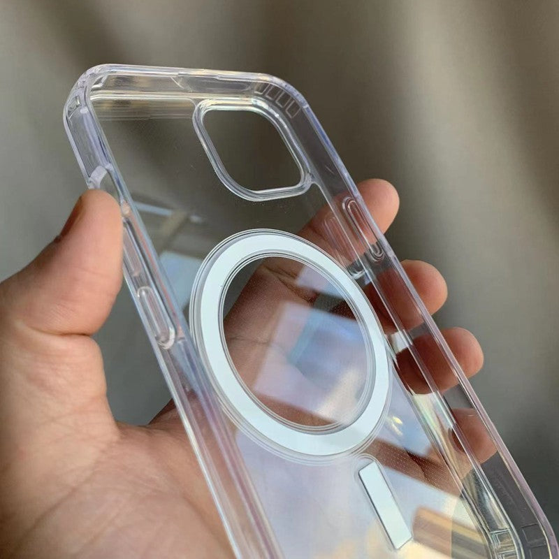 Husa MagSafe Silicone Acryl pentru iPhone 14 Pro, Flippy, ambalaj Blister Transparenta-2