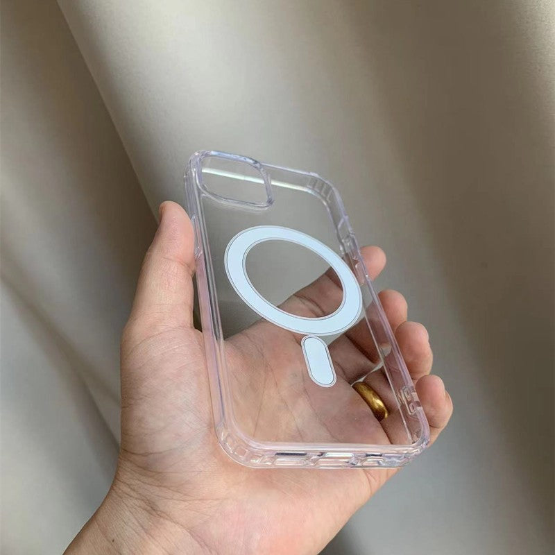 Husa MagSafe Silicone Acryl pentru iPhone 14 Pro, Flippy, ambalaj Blister Transparenta-3