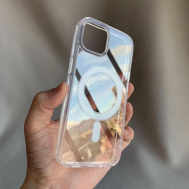 Husa MagSafe Silicone Acryl pentru iPhone 14 Pro, Flippy, ambalaj Blister Transparenta-4