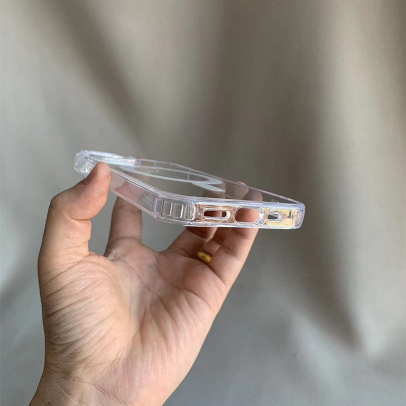 Husa MagSafe Silicone Acryl pentru iPhone 14 Pro, Flippy, ambalaj Blister Transparenta-5