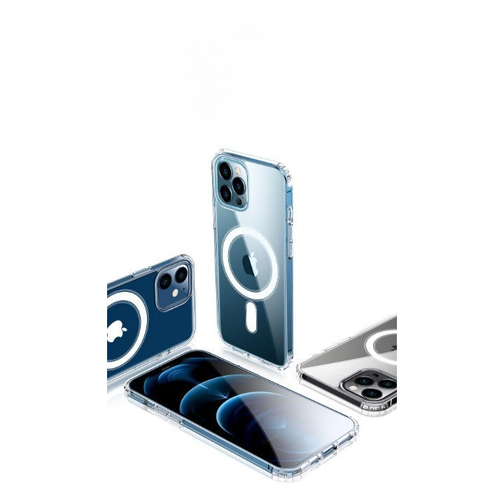 Husa MagSafe Silicone Acryl pentru iPhone 14 Pro Max, Flippy, ambalaj Blister Transparenta-0