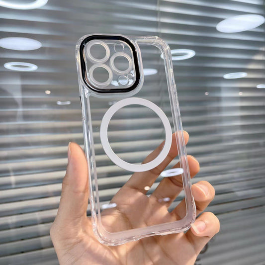 Husa MagSafe Silicone pentru iPhone 12, Flippy, Transparenta, Magnetica, Extra Protectie Camera Negru-1