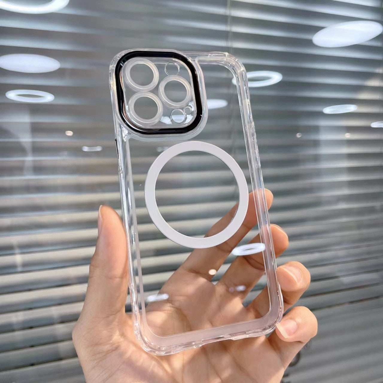 Husa MagSafe Silicone pentru iPhone 12 Pro, Flippy, Transparenta, Magnetica, Extra Protectie Camera Negru-2