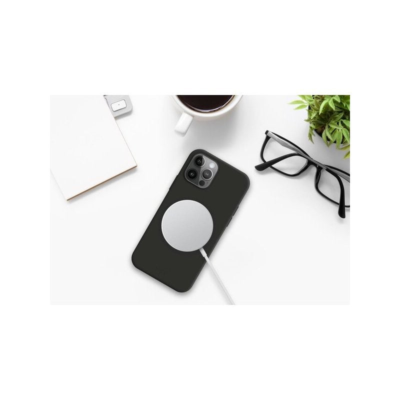 Husa protectie Flippy pentru iPhone 14 Pro Max Mag Safe, 2 in 1 incarcare si magnet, Soft silicone, Negru-1