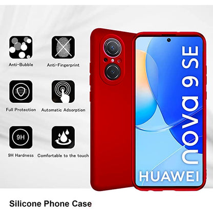 Husa Matte TPU pentru Huawei NOVA 9 SE, Flippy, Silicon Slim, Protectie Antisoc, Rosu-3