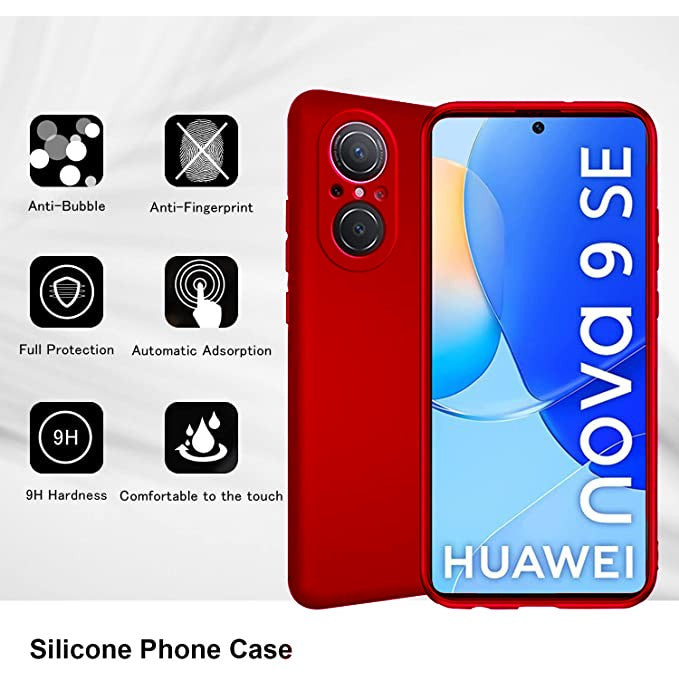 Husa Matte TPU pentru Huawei NOVA 9 SE, Flippy, Silicon Slim, Protectie Antisoc, Rosu-3