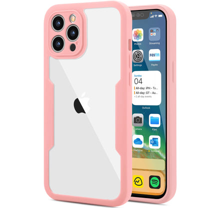 Husa Max Defence pentru Samsung Galaxy A03, Bumper Roz, Fata Dubla Transparenta, Protectie Antisoc Full 360 ( fata, spate, margini ), Flippy-0