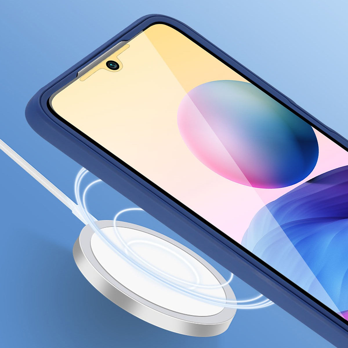 Husa Max Defence pentru Samsung Galaxy A33 5G, Bumper Albastru, Fata Dubla Transparenta, Protectie Antisoc Full 360 ( fata, spate, margini ), Flippy-4