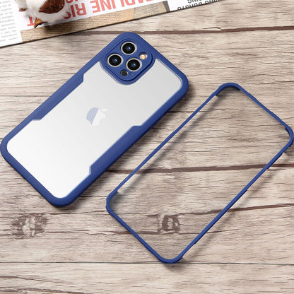 Husa Max Defence pentru Samsung Galaxy A52 5G, Bumper Albastru, Fata Dubla Transparenta, Protectie Antisoc Full 360 ( fata, spate, margini ), Flippy-3