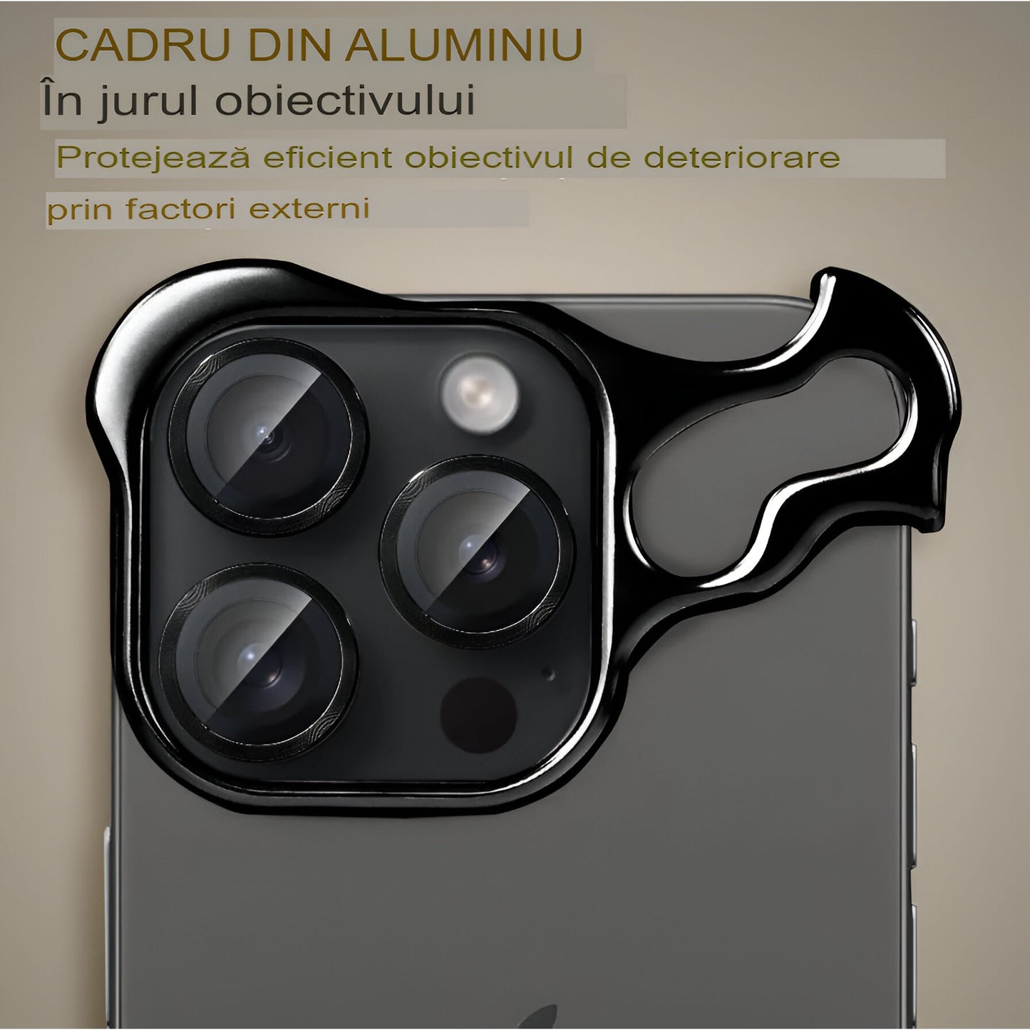 Husa Metalica Compatibila cu iPhone 15 Pro Max, Protectie pentru Colturile Telefonului si Camera, Lentile pentru Obiective, Aliaj, Antisoc, Antizgariere, Negru-2