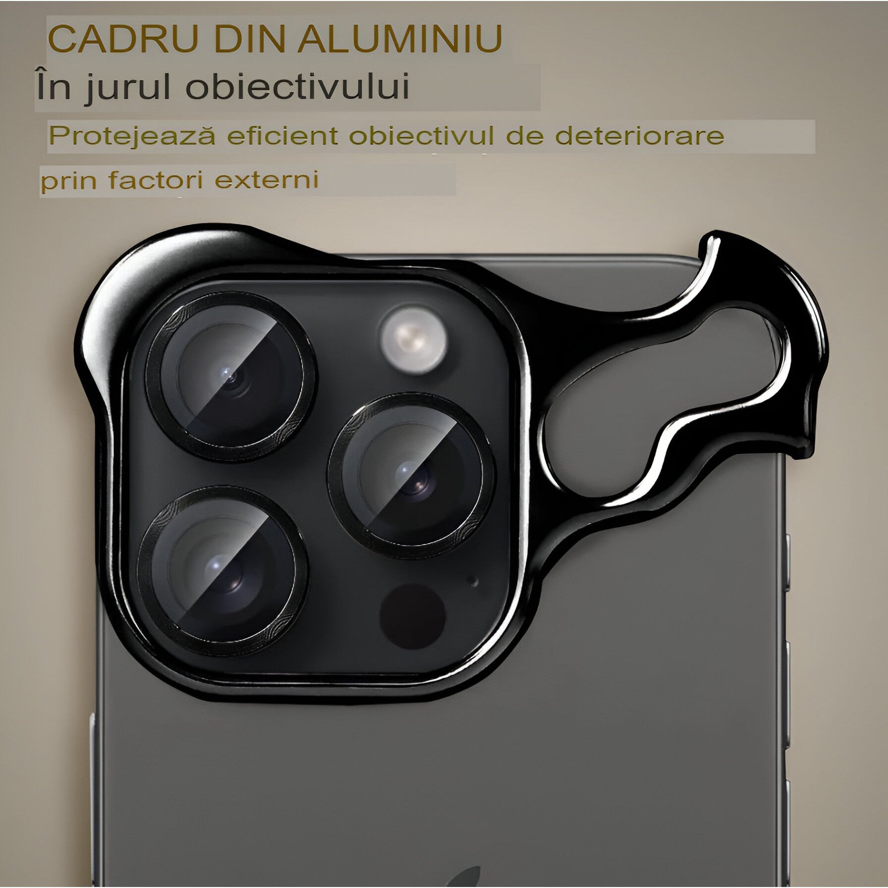 Husa Metalica Compatibila cu iPhone 15 Pro, Protectie pentru Colturile Telefonului si Camera, Lentile pentru Obiective, Aliaj, Antisoc, Antizgariere, Negru-2