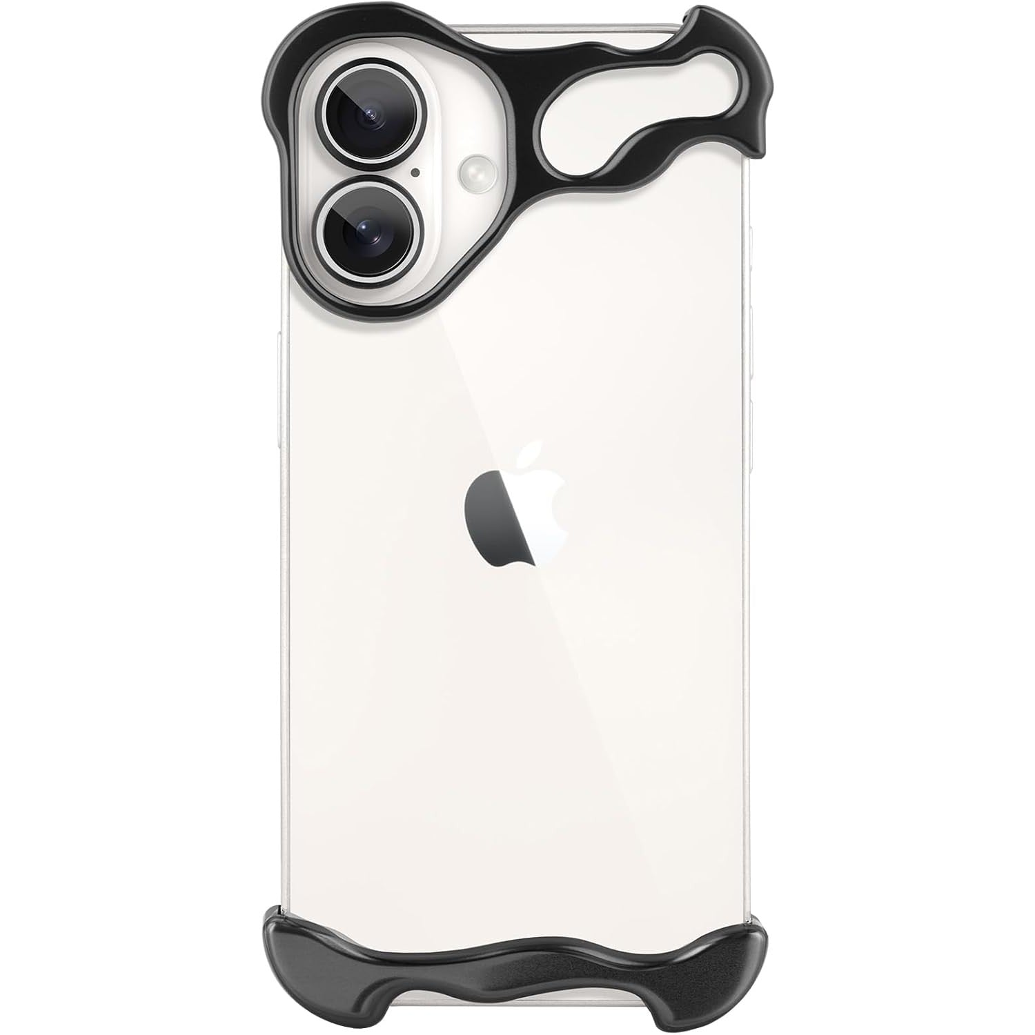 Husa Metalica Compatibila cu iPhone 16, Flippy, Protectie pentru Colturile Telefonului si Camera, Aliaj, Antisoc, Antizgariere, Negru-0