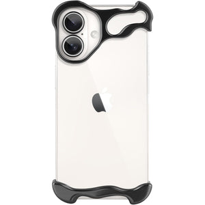 Husa Metalica Compatibila cu iPhone 16, Flippy, Protectie pentru Colturile Telefonului si Camera, Aliaj, Antisoc, Antizgariere, Negru-0