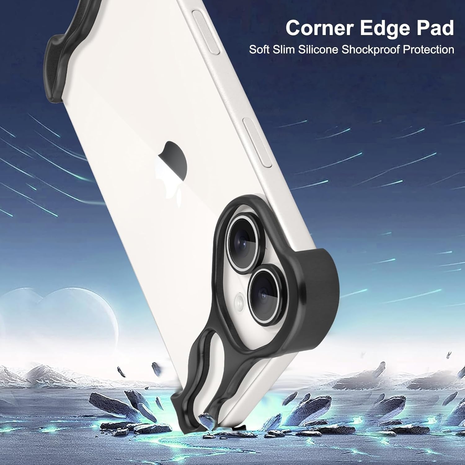 Husa Metalica Compatibila cu iPhone 16 Plus, Flippy, Protectie pentru Colturile Telefonului si Camera, Aliaj, Antisoc, Antizgariere, Negru-1
